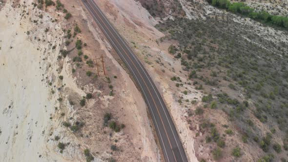 Aerial View of Beautiful Road Through the Canyon