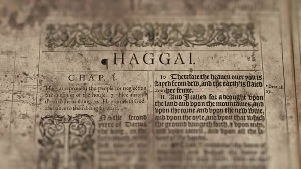 The Book Of Haggai, Slider Shot, Old Paper Bible, King James Bible