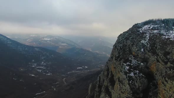 Areal view of Shusha city mountain by drone footage Karabakh Azerbaijan