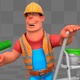 Cartoon Construction Painter Does Transition - VideoHive Item for Sale