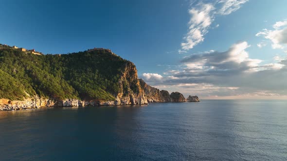 Alanya Castle Alanya Kalesi Aerial View 4K