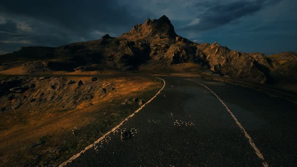 Mountain Landscapes in Scotland with Road