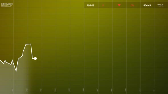 Stock index chart with a graph diagram. Display and monitors growth and loss.