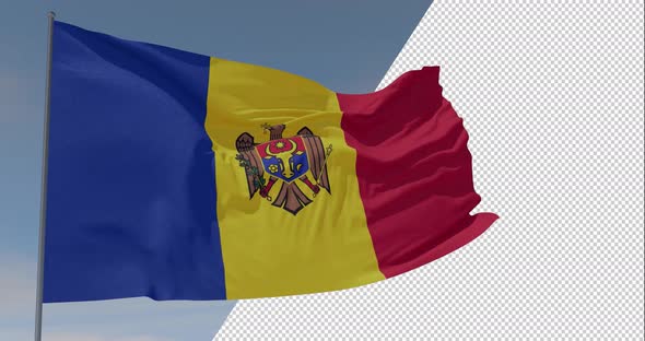 flag Moldavia patriotism national freedom, seamless loop, alpha channel