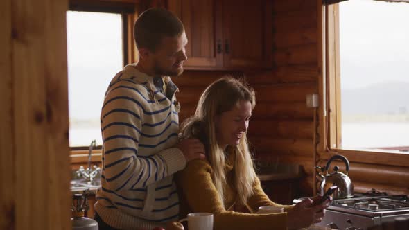 Caucasian couple spending time at home together