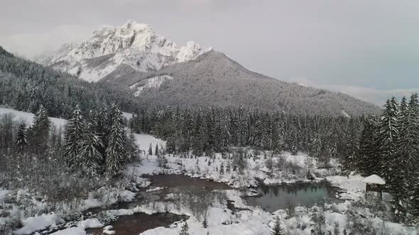 Beautiful winter day in the snowy mountains