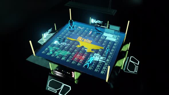 Ukraine - Cyber Hologram Map