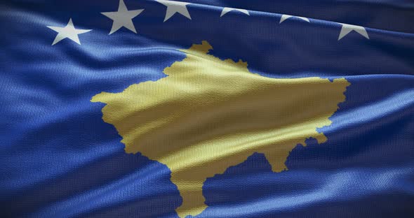 Kosovo national flag background motion graphic looped 4K