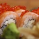 Sushi roll set . Various Sushi japanese food in restaurant. - VideoHive Item for Sale