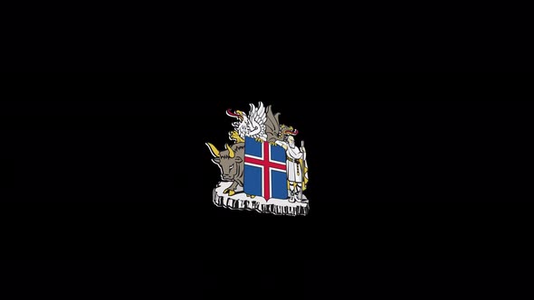 Coat Of Arms Of Iceland With Alpha Channel  - 4K