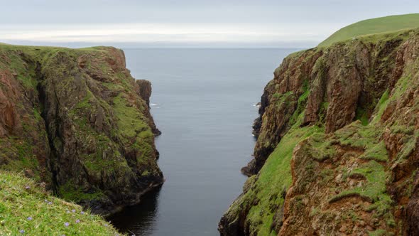 Tilt up time lapse on coastal erosion in Scottish Highlands