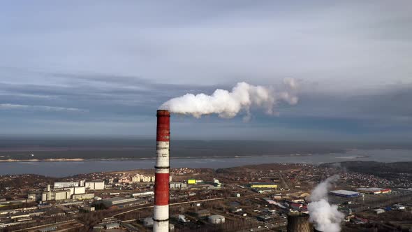 Smoke From Chimneys, Aerial View