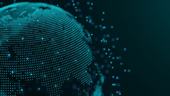 Spinning planet Earth. Technology video footage. alt