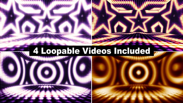 Stars and Circles LED Lights Package (4 Videos)