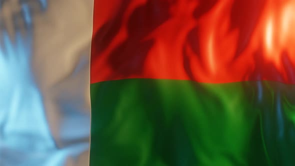 Madagascar Flag with Edge Bump
