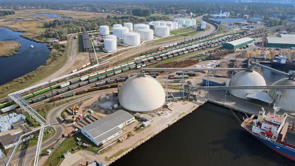 Oil tanks in port