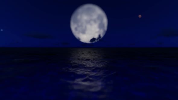 Night Sea With Full Moon alt
