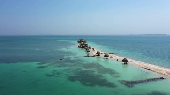 Sand Beach with Coral Reef on the Island