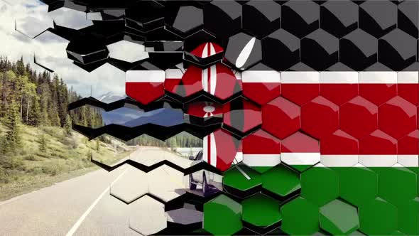 Kenya Flag Hexagon Transition - 4K Resolution