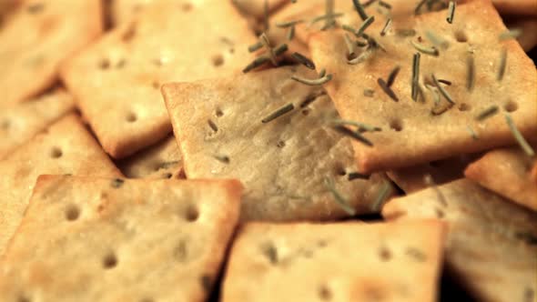 The Super Slow Motion of the Rosemary Falls on the Cookies