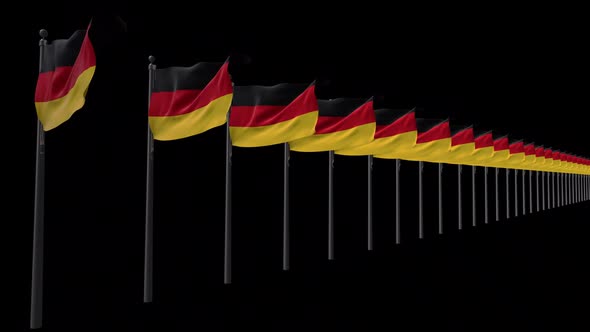 Row Of Germany Flags With Alpha 2K