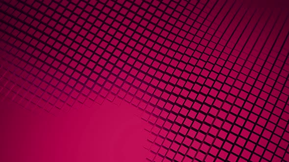 Pink texture with moving rows of flat squares with light glare, seamless loop