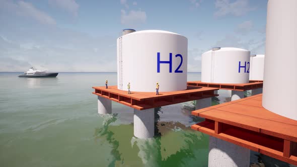 H2 Sea Alternative Energy Concept Green Clean Renewable Energy
