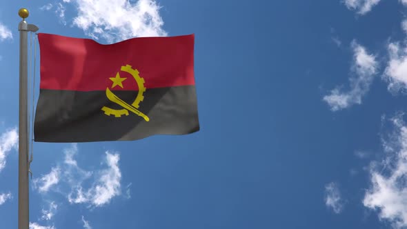 Angola Flag On Flagpole