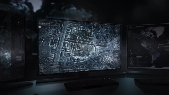 Digital Camera Surveillance System Scans City Street To Find Suspects Vehicle alt