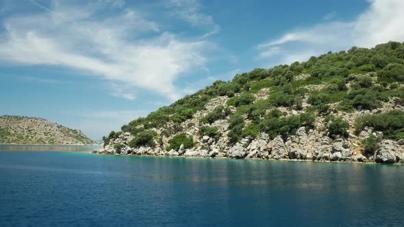 White Stone Island In The Blue Sea