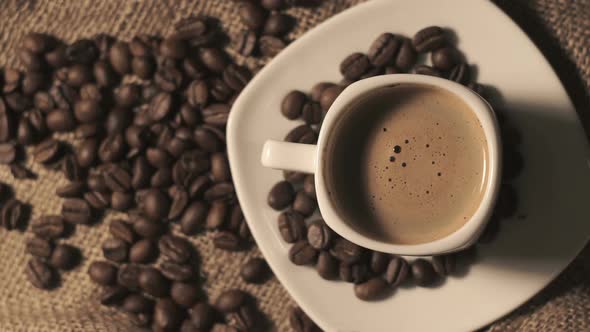 Coffee Cup and Coffee Beans