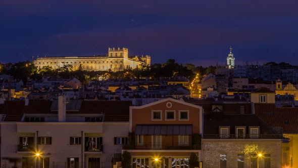 The Ajuda National Palace Is a Neoclassical Monument in the Civil Parish of Ajuda Night To Day