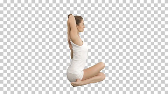 Yoga or pilates exercise without mat Gomukasana Cow Face pose,