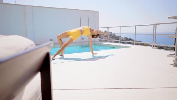 Beautiful young woman doing yoga