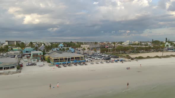 Aerial view over waterfront homes in Fort Myers beach Florida