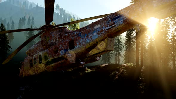 Old Rusted Military Helicopter alt
