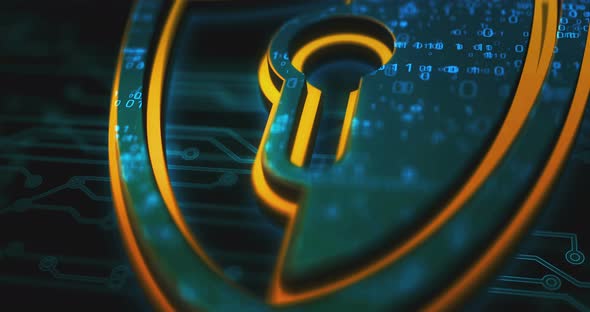 Cyber security and digital network protection symbol concept alt
