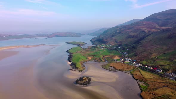 Aerial of the Aeria Around Ardara in County Donegal - Ireland