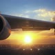 Camera Moving Close To Airplane Wing Showing Its Engines Rotating - VideoHive Item for Sale