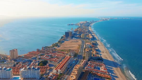 Aerial View. La Manga Peninsula Spain, Cartagena, Murcia