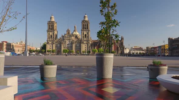 Central Square and the Cathedral in Mexico City