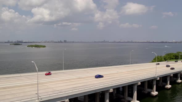 Aerial Video Cars On Bridge 4k
