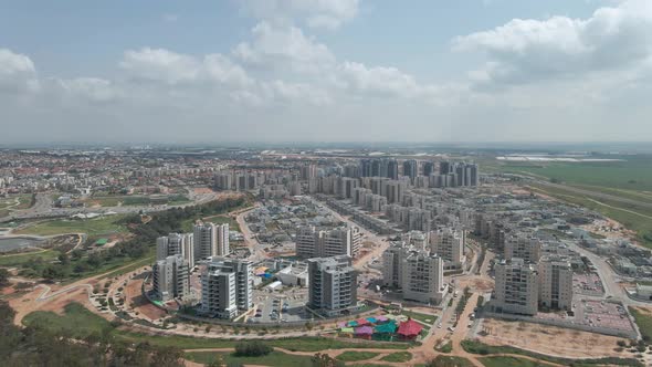 neighborhood buildings at southern district city netivot at the state of israel