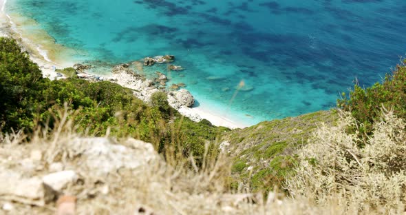 Mediterran Sea and Island Costline in Top Season