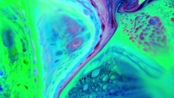 Liquid Colorful Paint Pattens Mix In Slow Motion 48