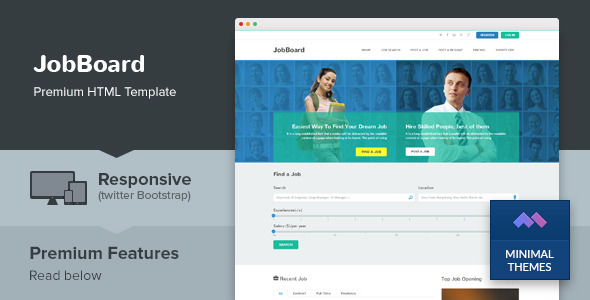 JobBoard - responsywny szablon HTML rynku pracy