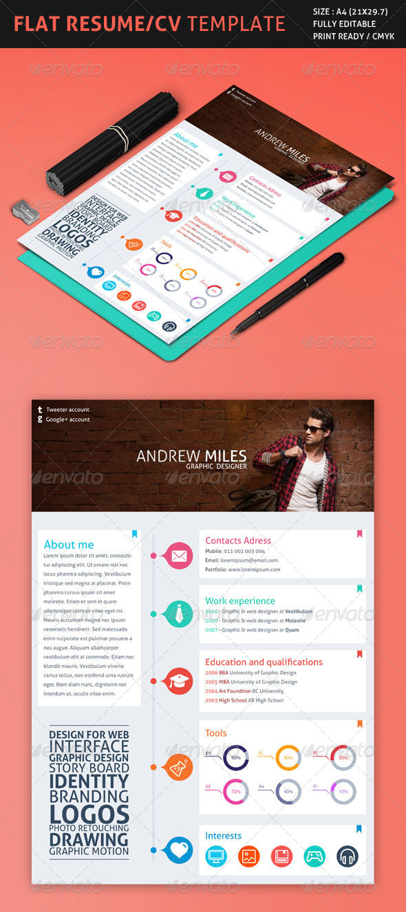 Flat Resume/CV Template