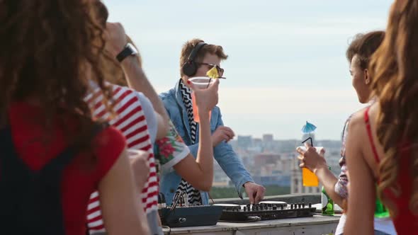 Dj Playing at Rooftop Day Party