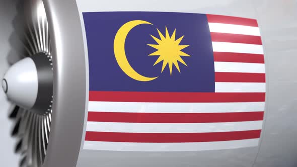 Airplane Turbine with Flag of Malaysia