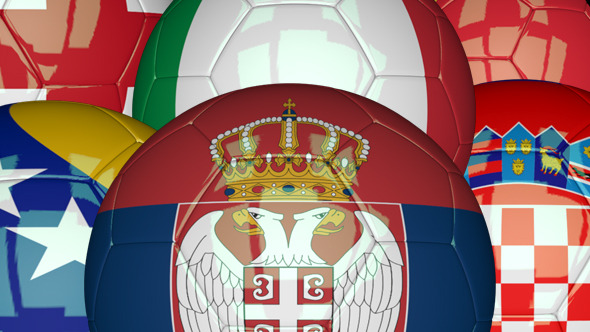 3D Soccer Ball - EU Flags Pack 2